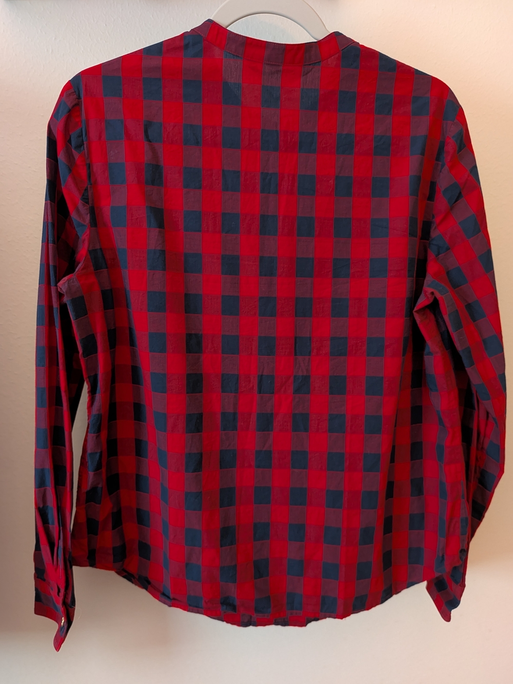 Draper James Red & Navy Ruffled Buffalo Check Button Pullover - Picture 2 of 2